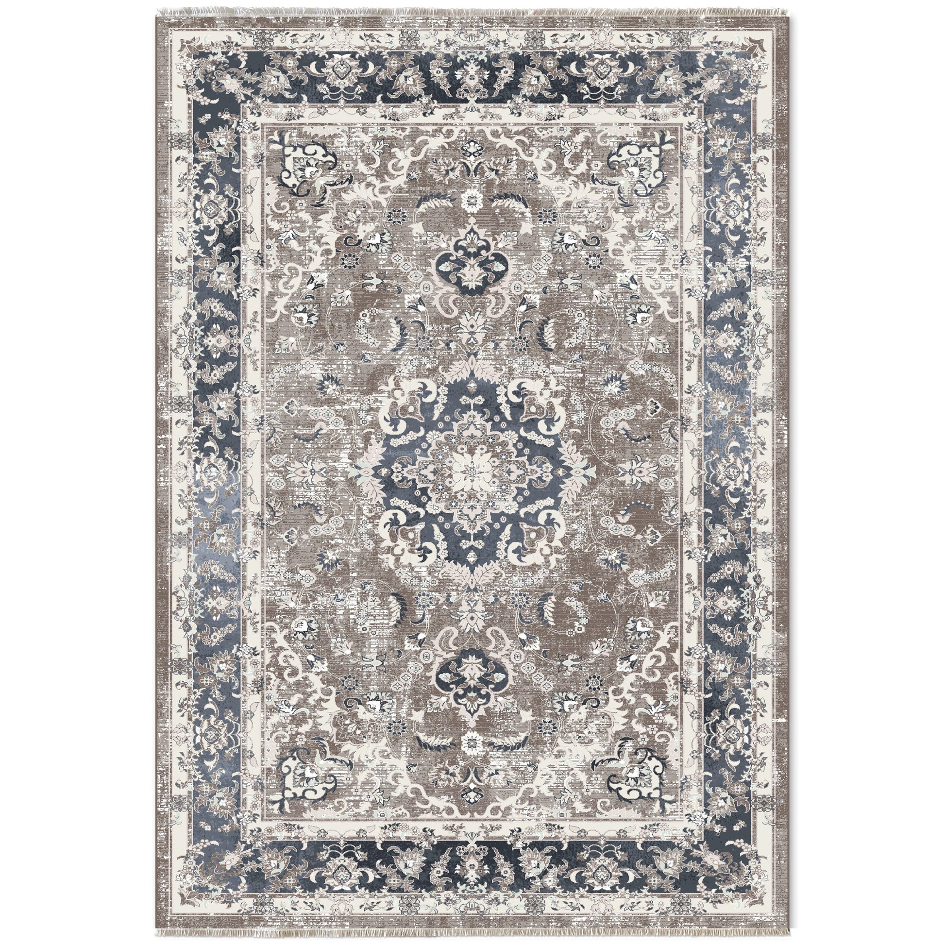 RW7039 washable chenille area rug viewed from above