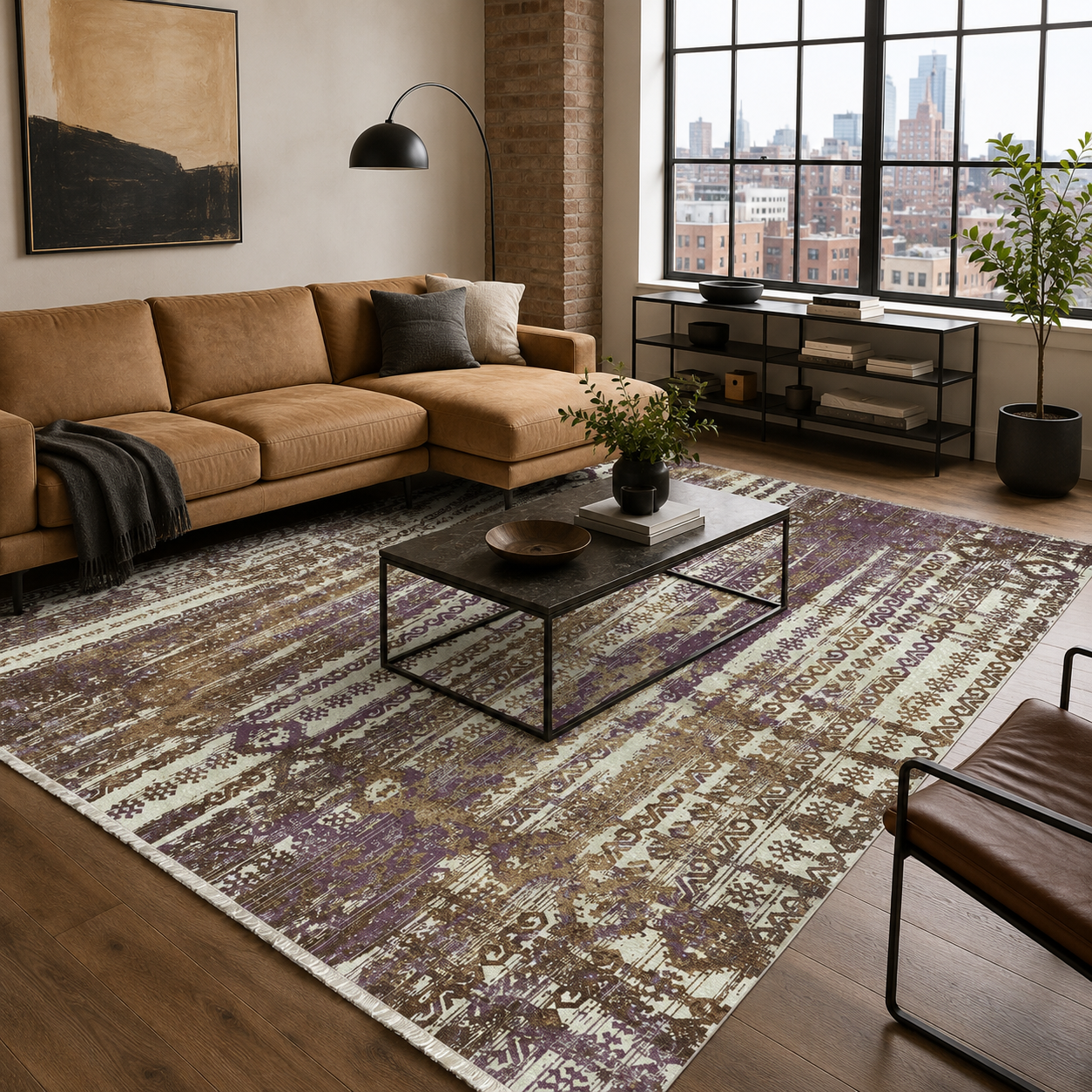 RW7041 washable chenille rug texture and pattern detail