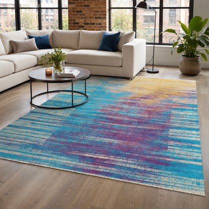 RW7042 washable chenille rug texture and pattern detail
