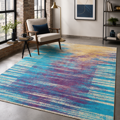 RW7042 washable chenille rug texture and pattern detail