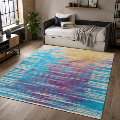 RW7042 washable chenille rug texture and pattern detail