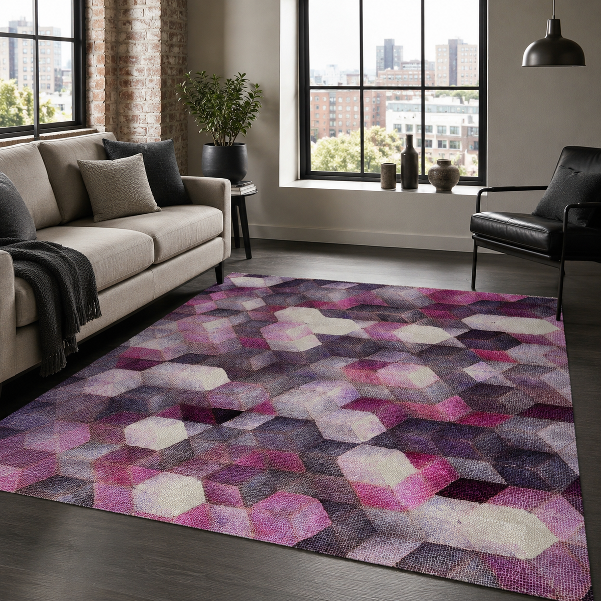 RW7045 washable chenille rug texture and pattern detail