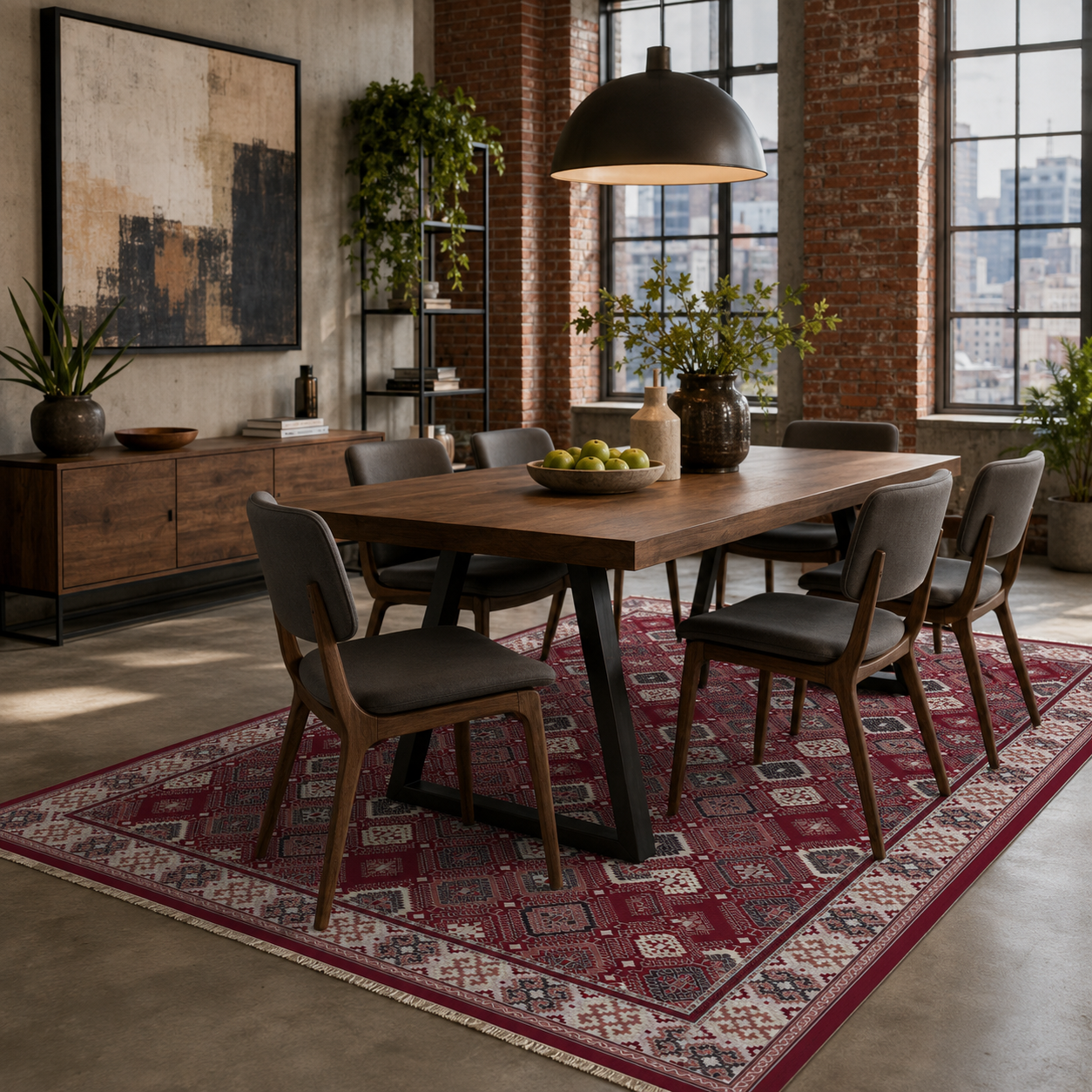RW7046 washable chenille rug texture and pattern detail