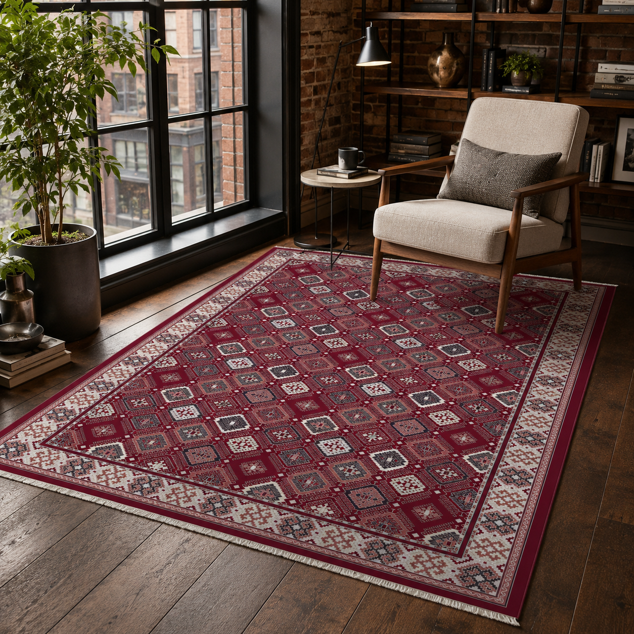 RW7046 washable chenille rug texture and pattern detail
