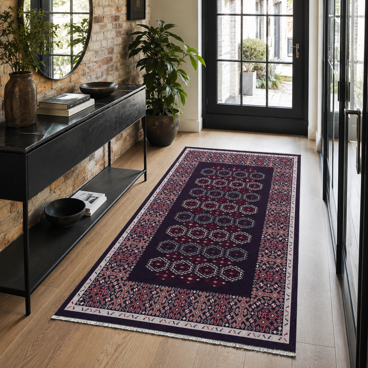 RW7047 washable chenille rug texture and pattern detail
