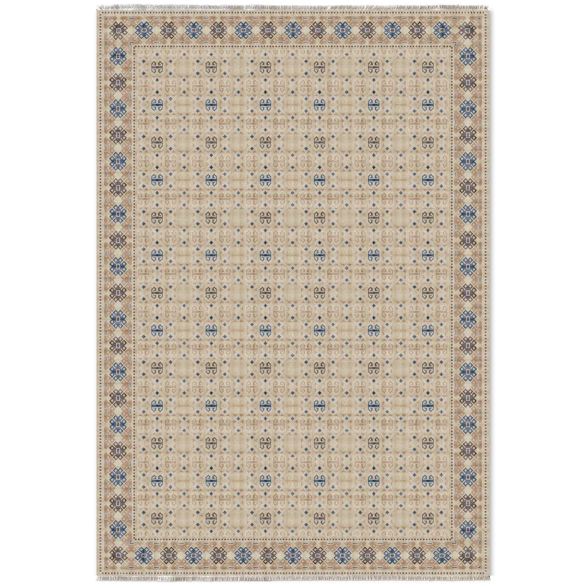 RW7049 washable chenille area rug viewed from above