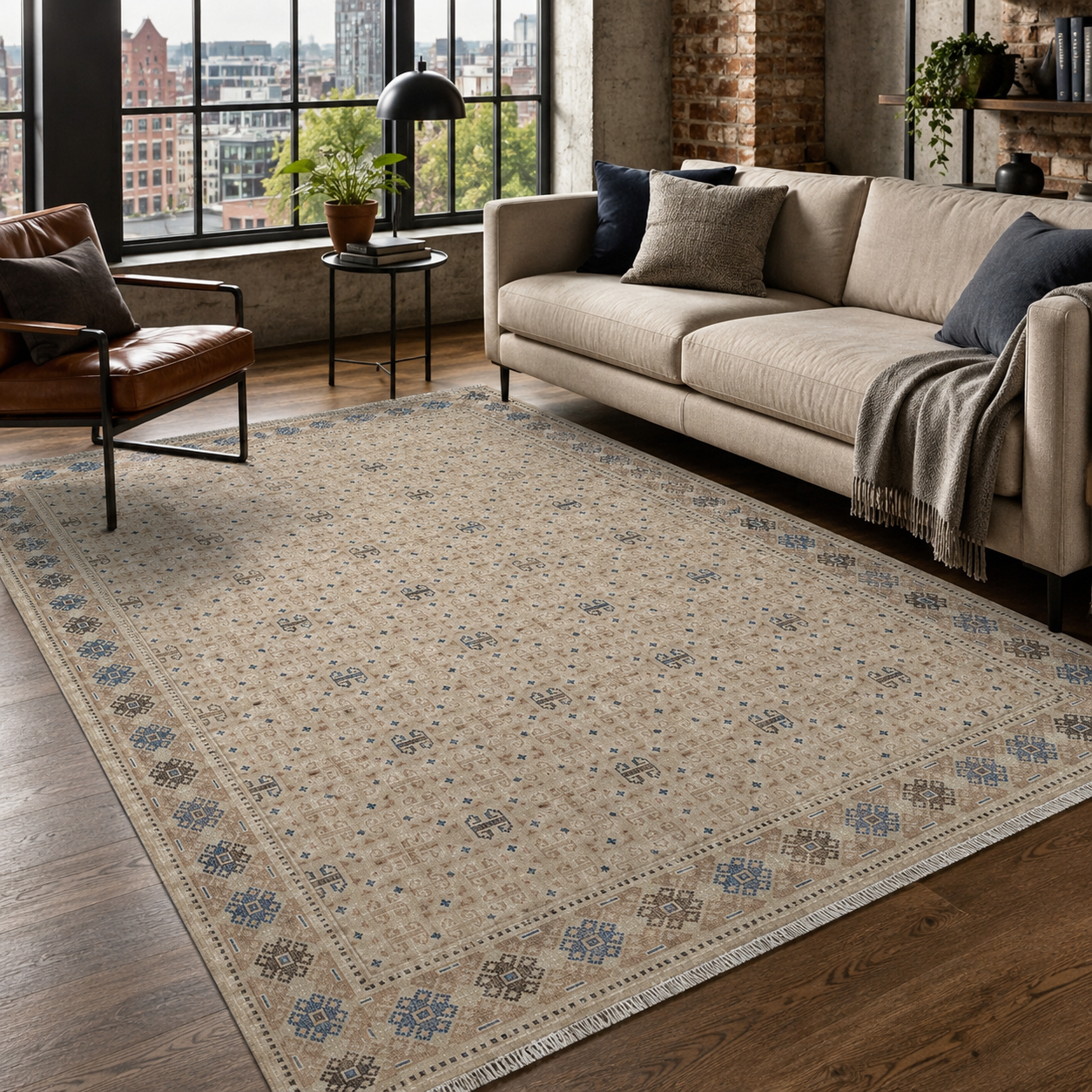 RW7049 washable chenille rug texture and pattern detail