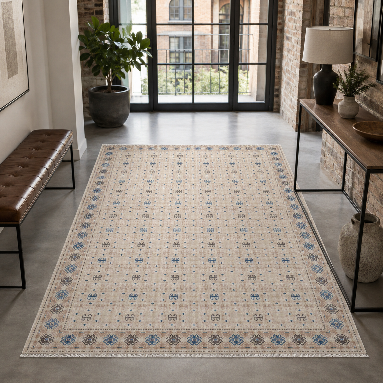 RW7049 washable chenille rug texture and pattern detail