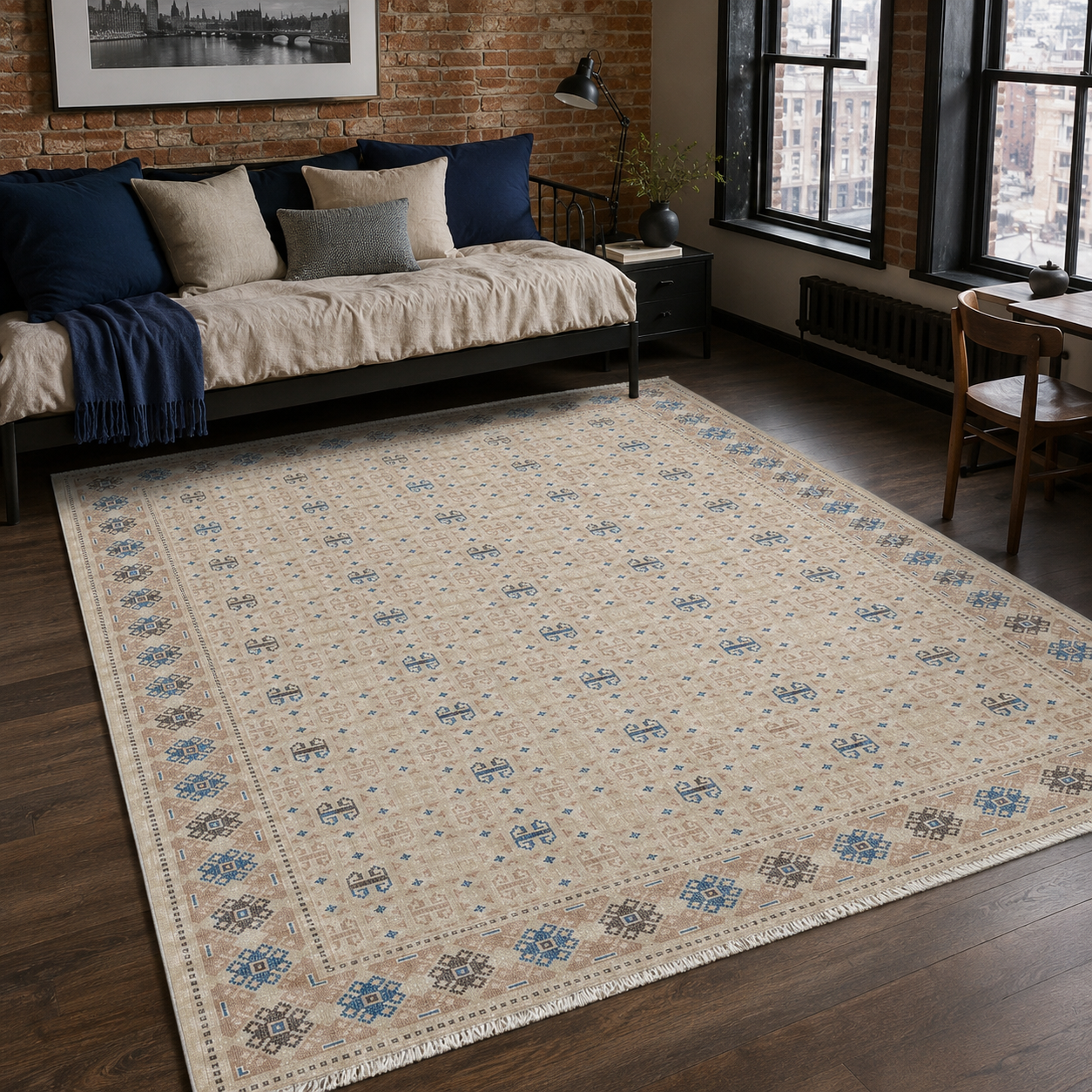 RW7049 washable chenille rug texture and pattern detail