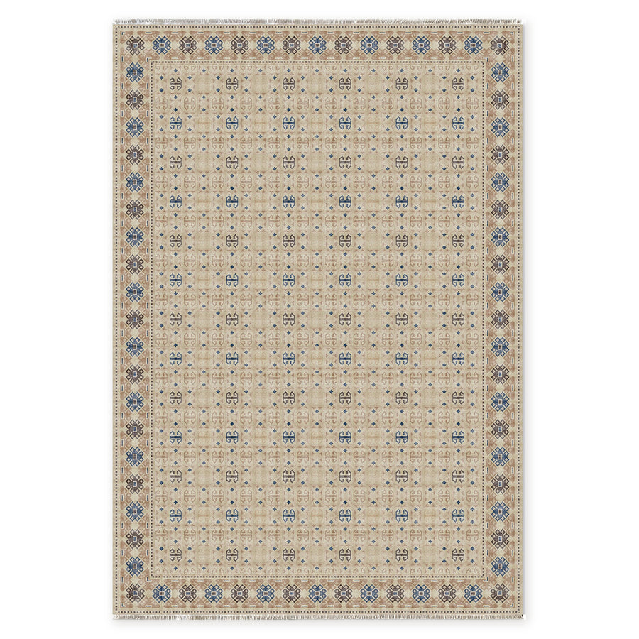 Grand Border Off White Heritage Washable Rug