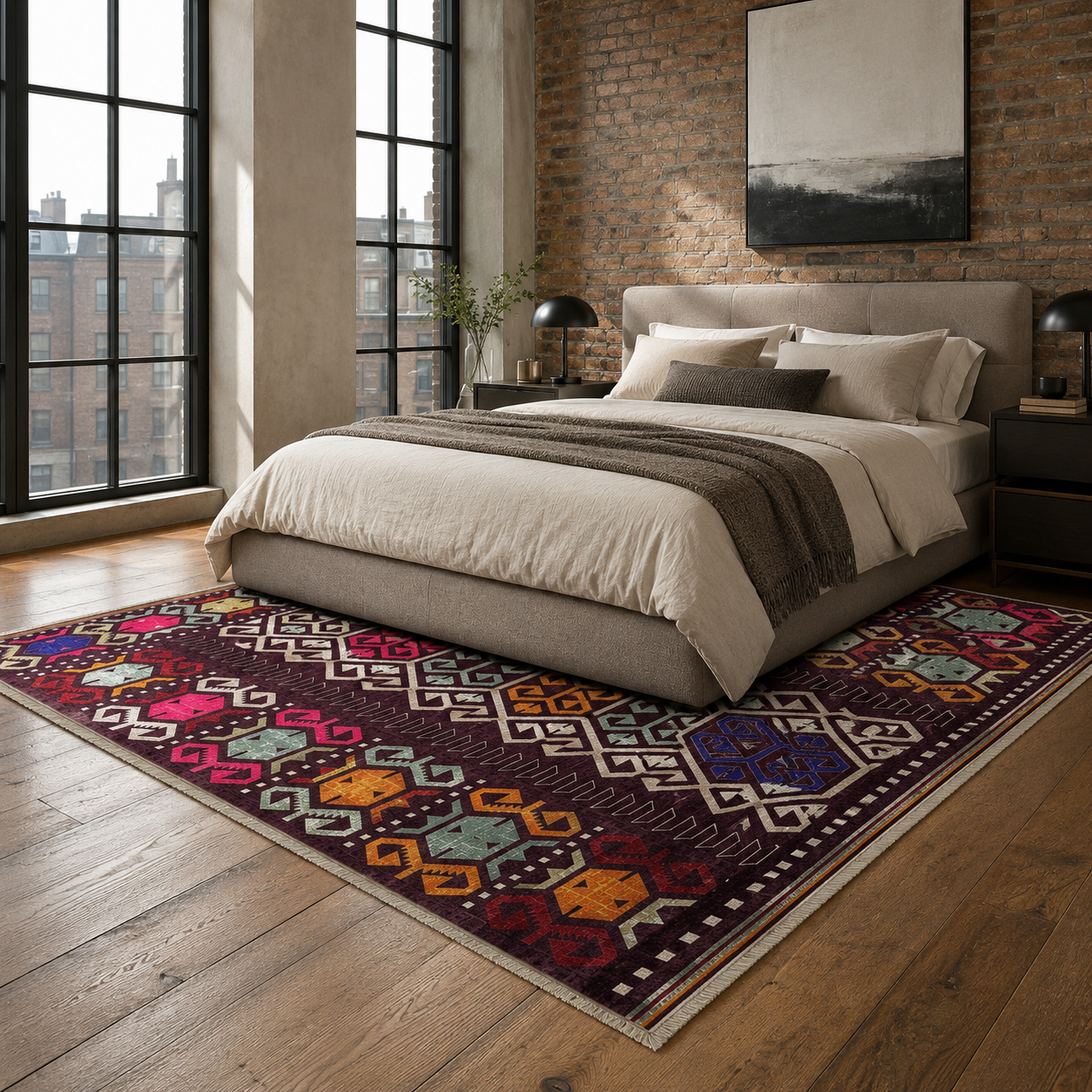 RW7050 washable chenille rug texture and pattern detail
