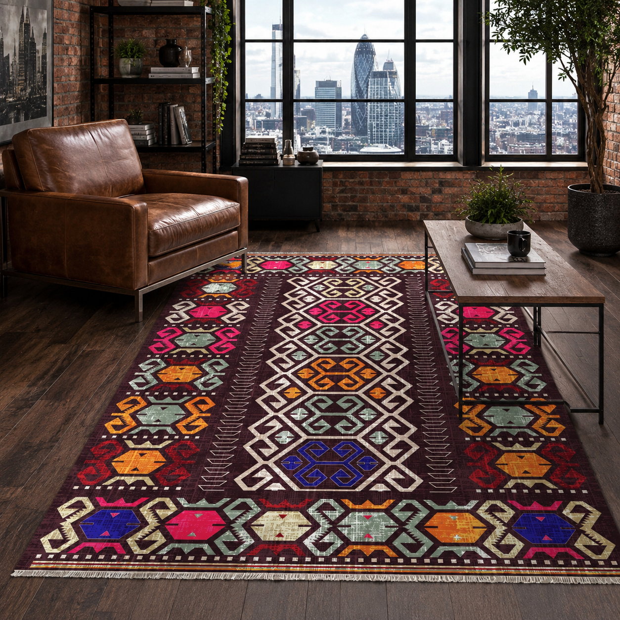 RW7050 washable chenille rug texture and pattern detail