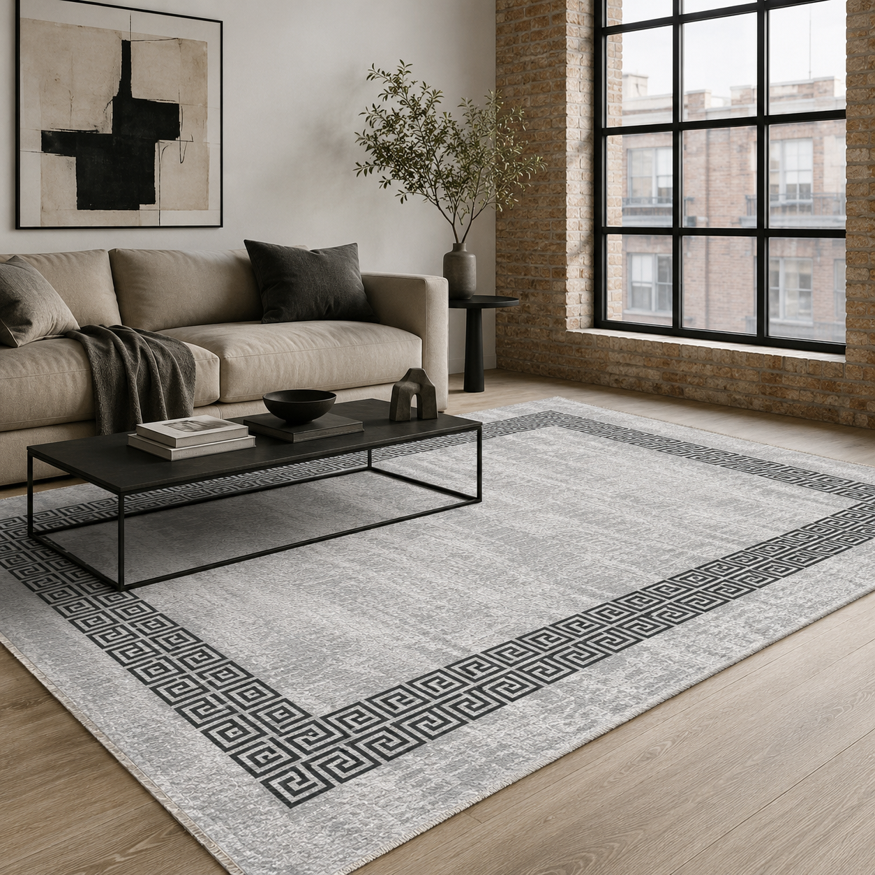 RW7052 washable chenille rug texture and pattern detail