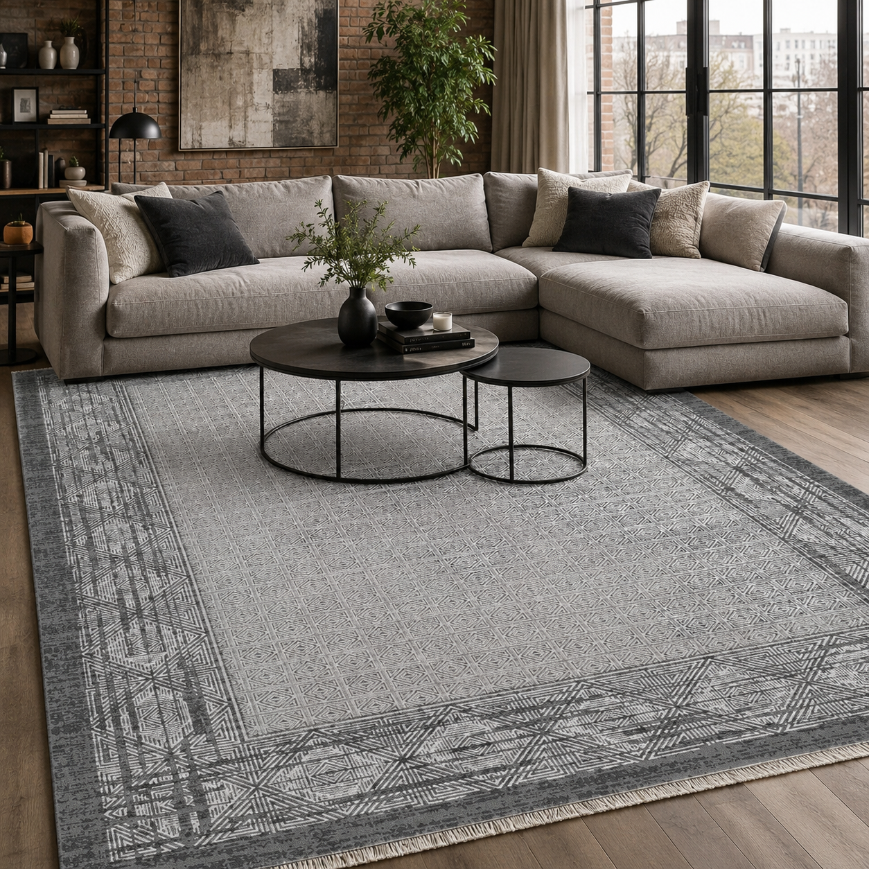 RW7053 washable chenille rug texture and pattern detail