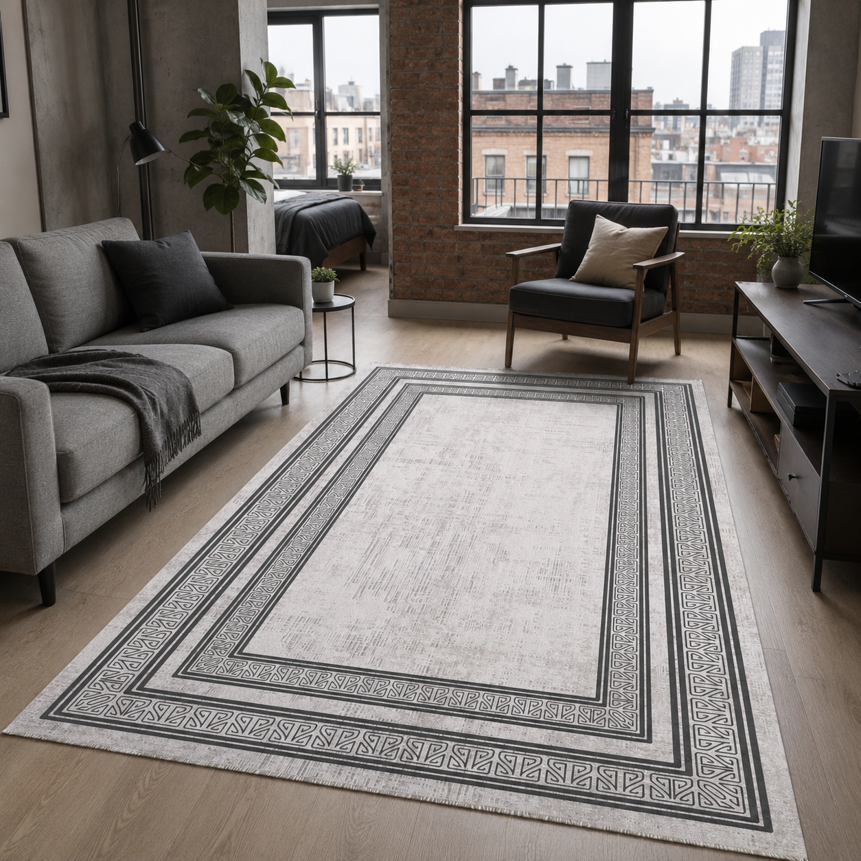 RW7054 washable chenille rug texture and pattern detail