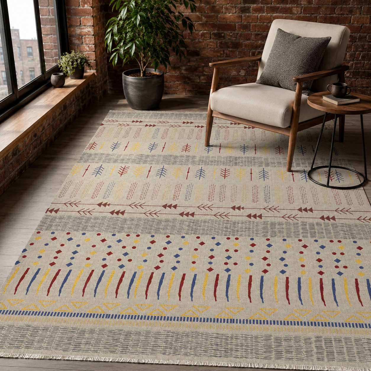 RW7058 washable chenille rug texture and pattern detail