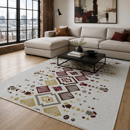 RW7059 washable chenille rug texture and pattern detail