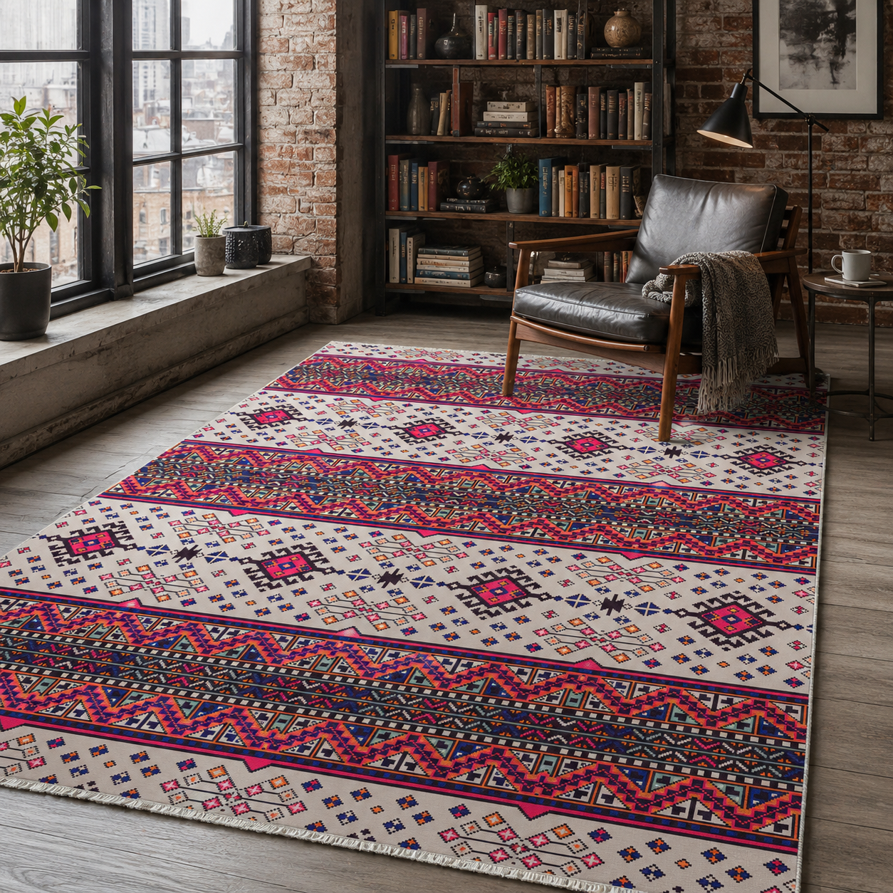 RW7060 washable chenille rug texture and pattern detail