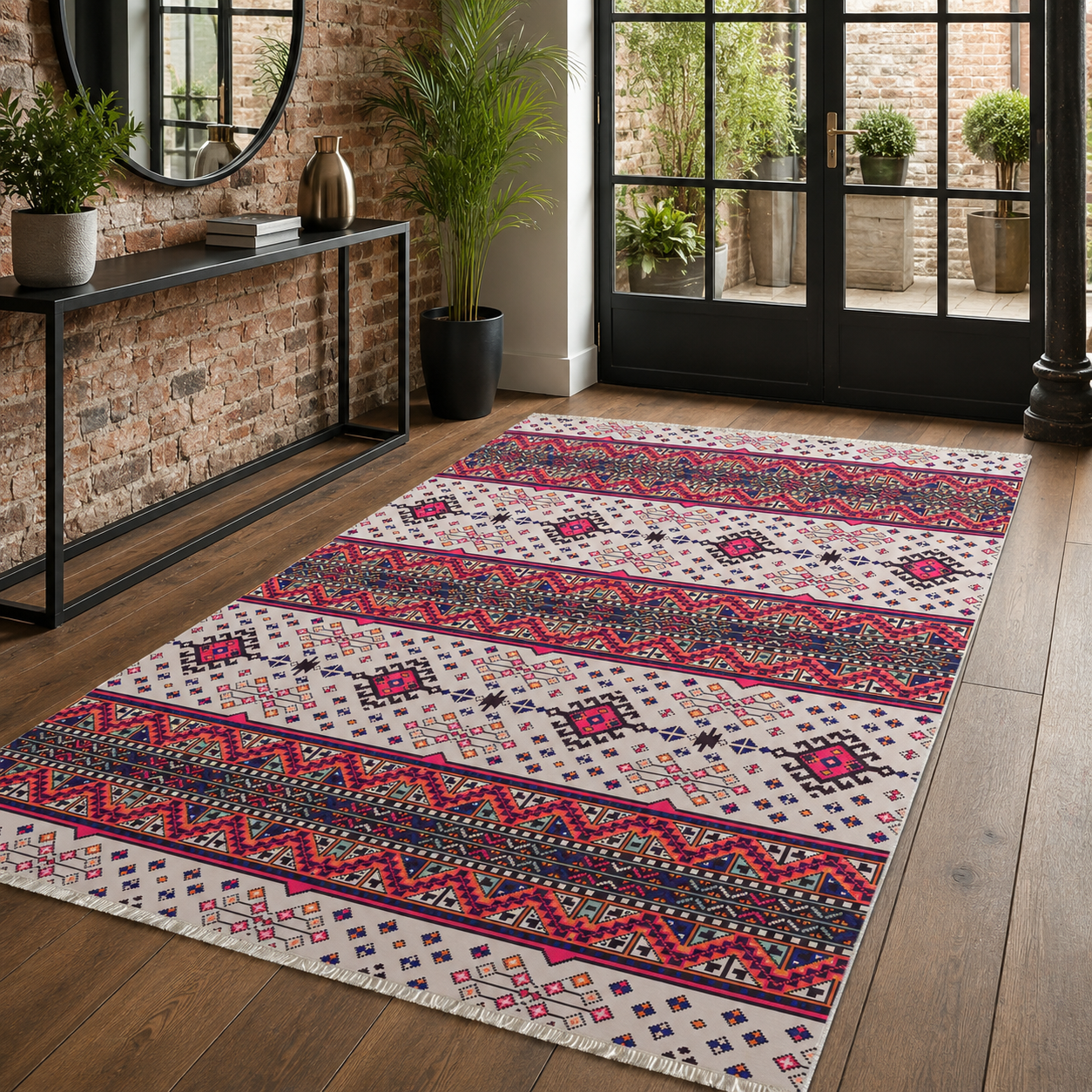 RW7060 washable chenille rug texture and pattern detail