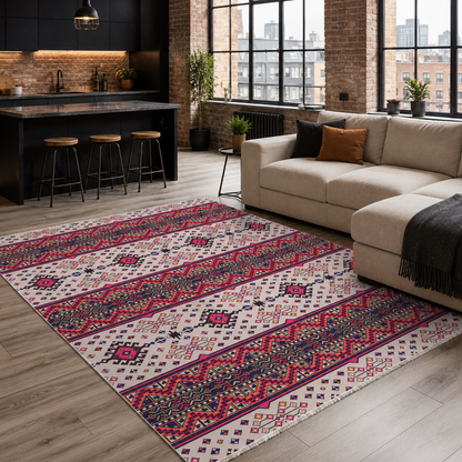 RW7060 washable chenille rug texture and pattern detail