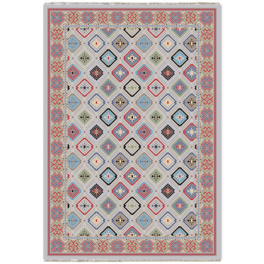 RW7061 washable chenille area rug viewed from above