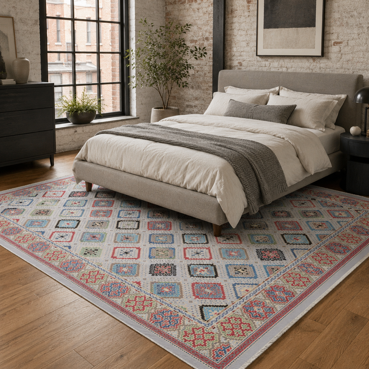 RW7061 washable chenille rug texture and pattern detail