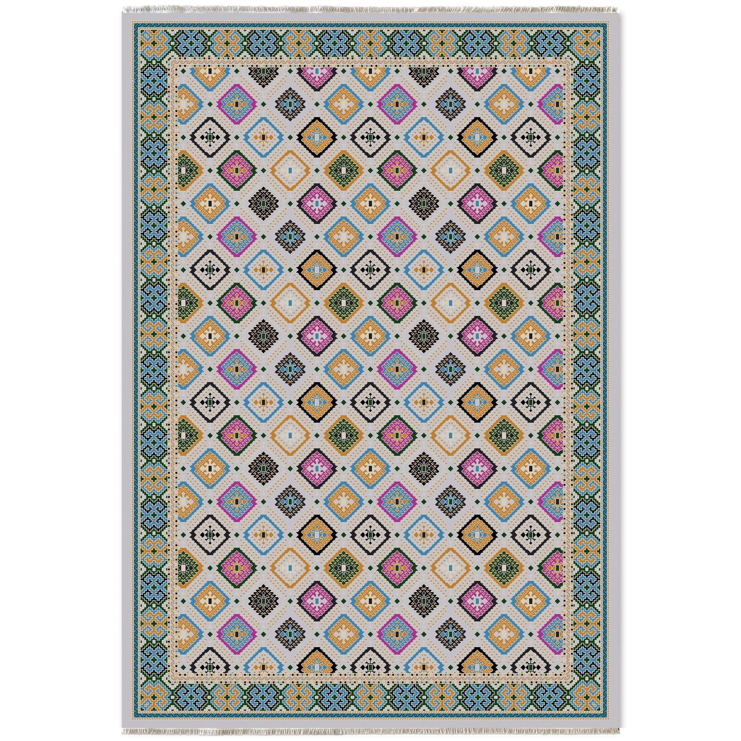 RW7062 washable chenille area rug viewed from above