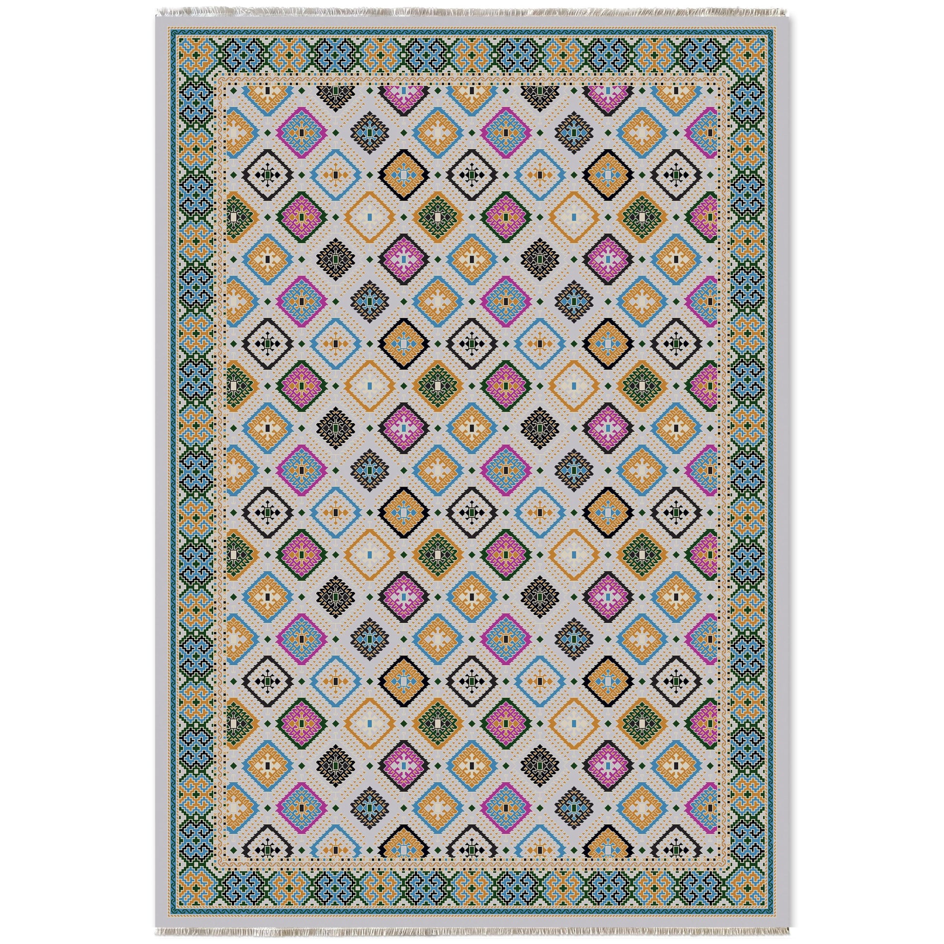 RW7062 washable chenille area rug viewed from above