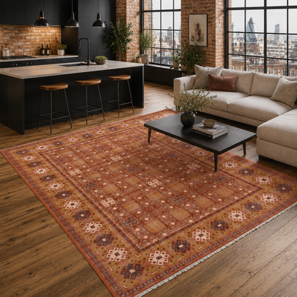 RW7064 washable chenille rug texture and pattern detail
