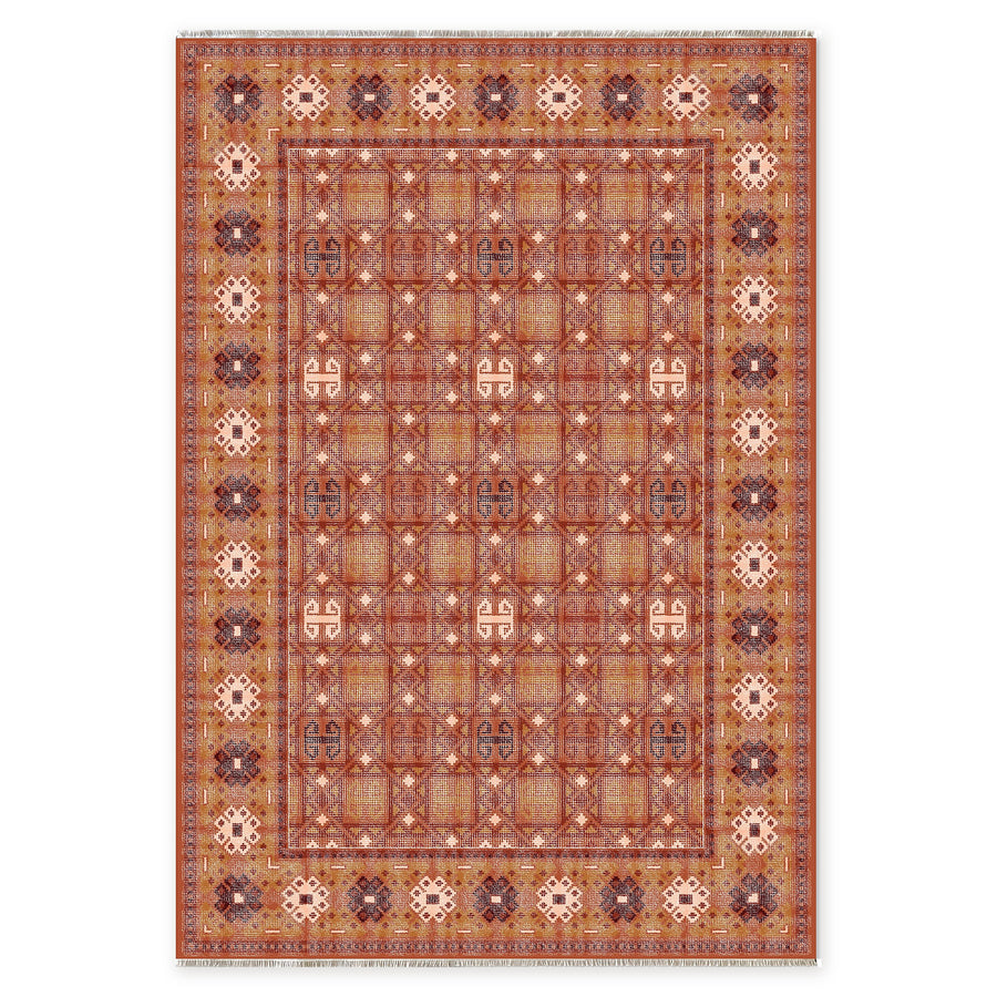 Kuba Amber Tribal Waschbarer Teppich