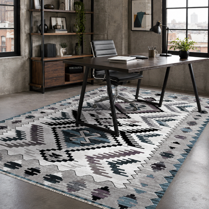 RW7065 washable chenille rug texture and pattern detail