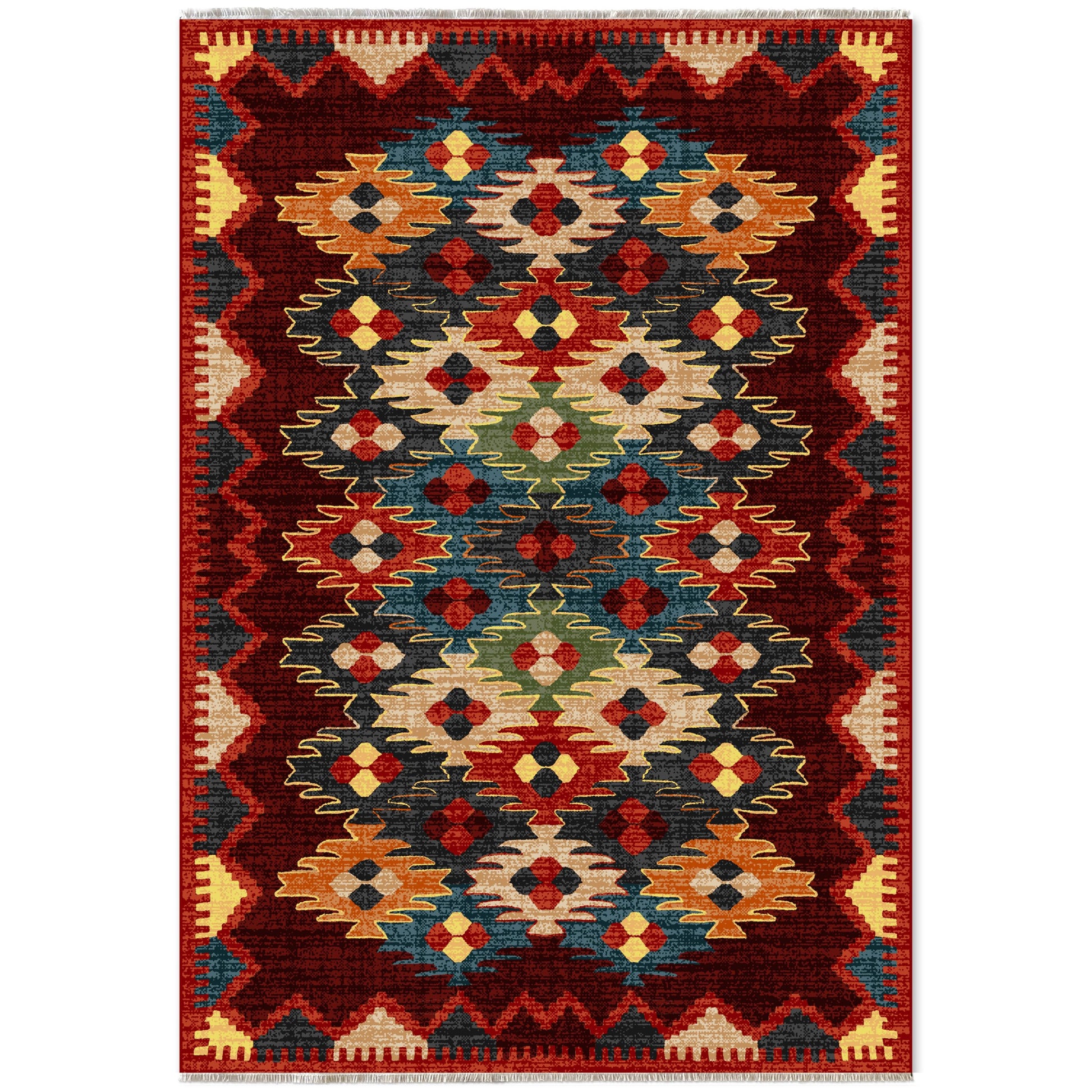 RW7066 washable chenille area rug viewed from above