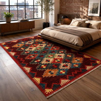 RW7066 washable chenille rug texture and pattern detail