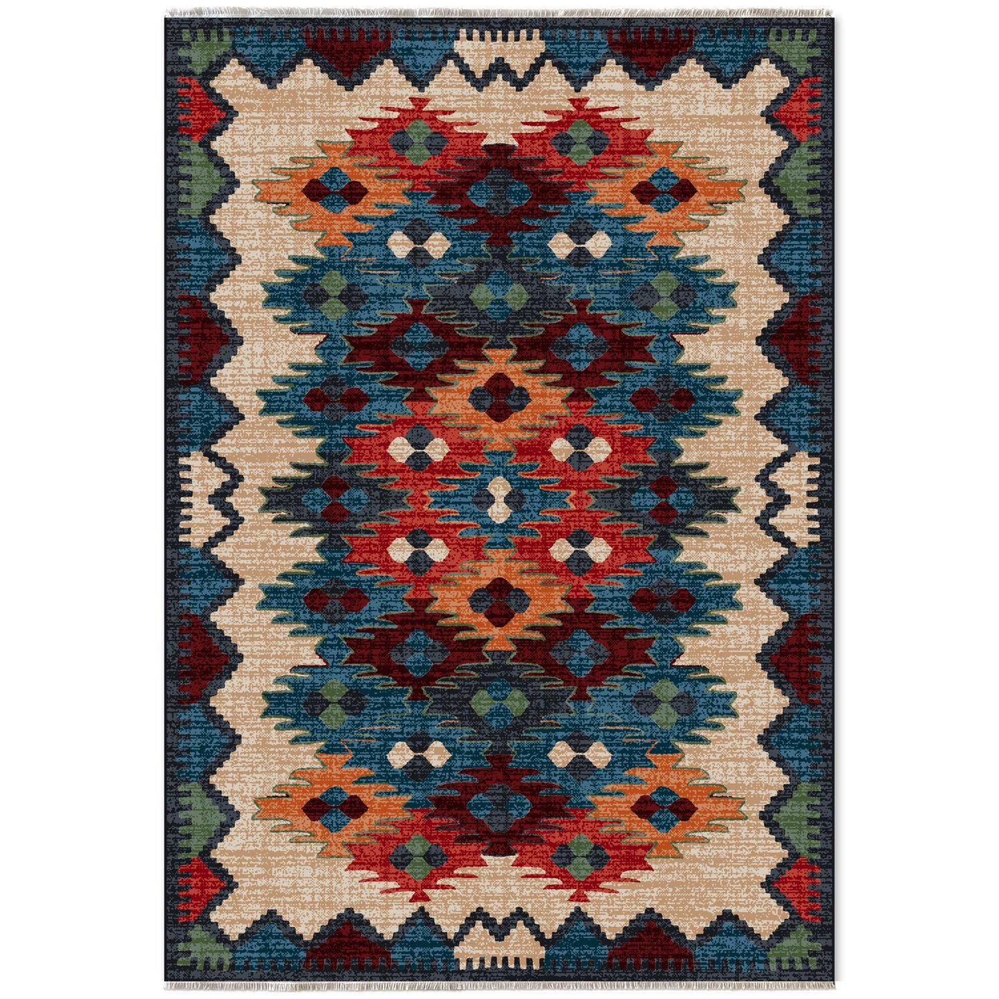 RW7067 washable chenille area rug viewed from above