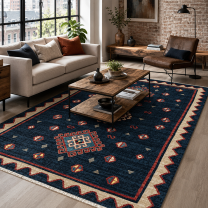 RW7068 washable chenille rug texture and pattern detail