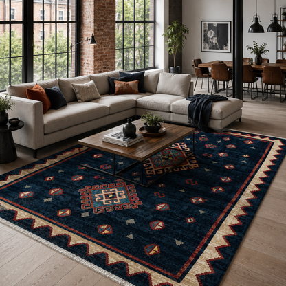 RW7068 washable chenille rug texture and pattern detail