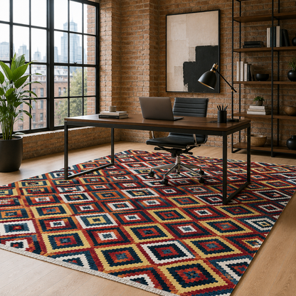 RW7069 washable chenille rug texture and pattern detail