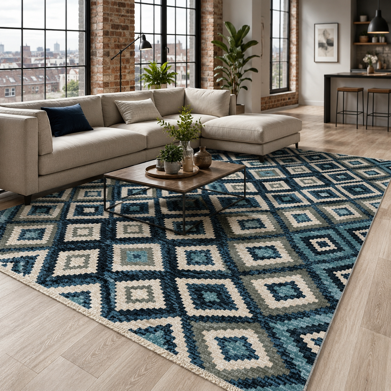RW7070 washable chenille rug texture and pattern detail