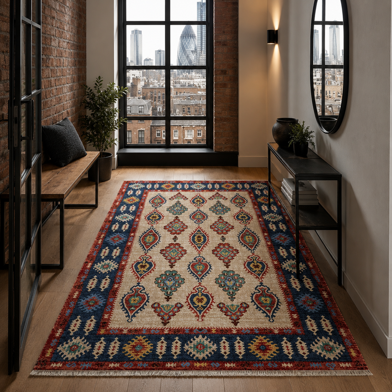 RW7071 washable chenille rug texture and pattern detail