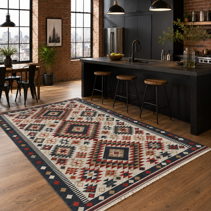 RW7072 washable chenille rug texture and pattern detail