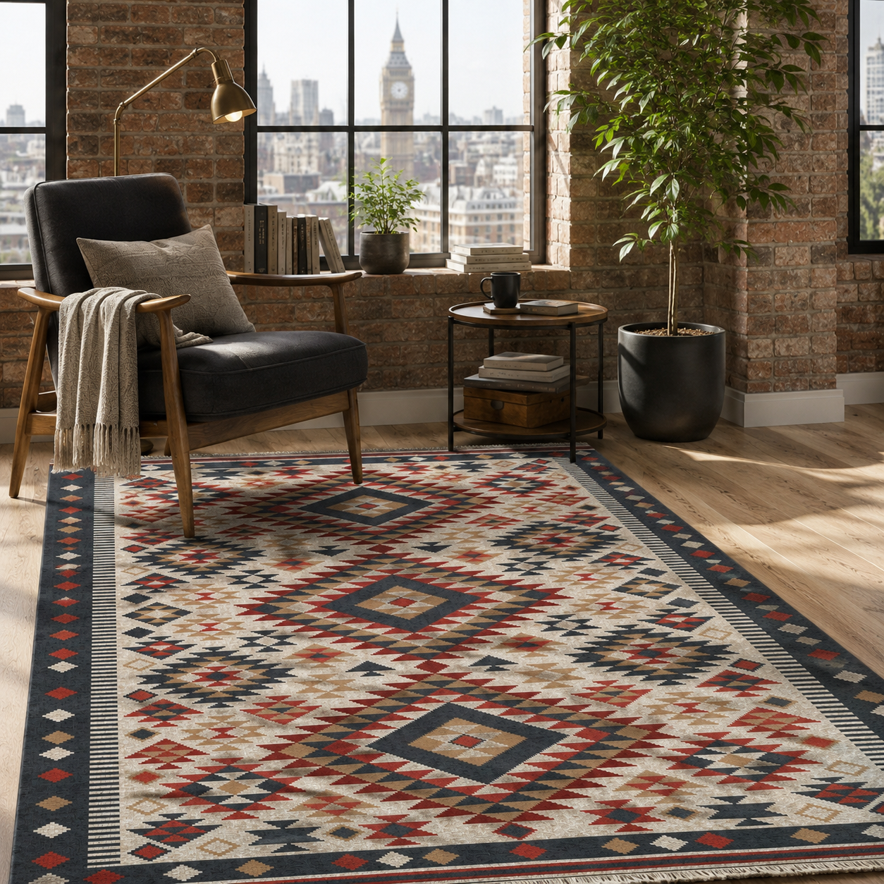 RW7072 washable chenille rug texture and pattern detail