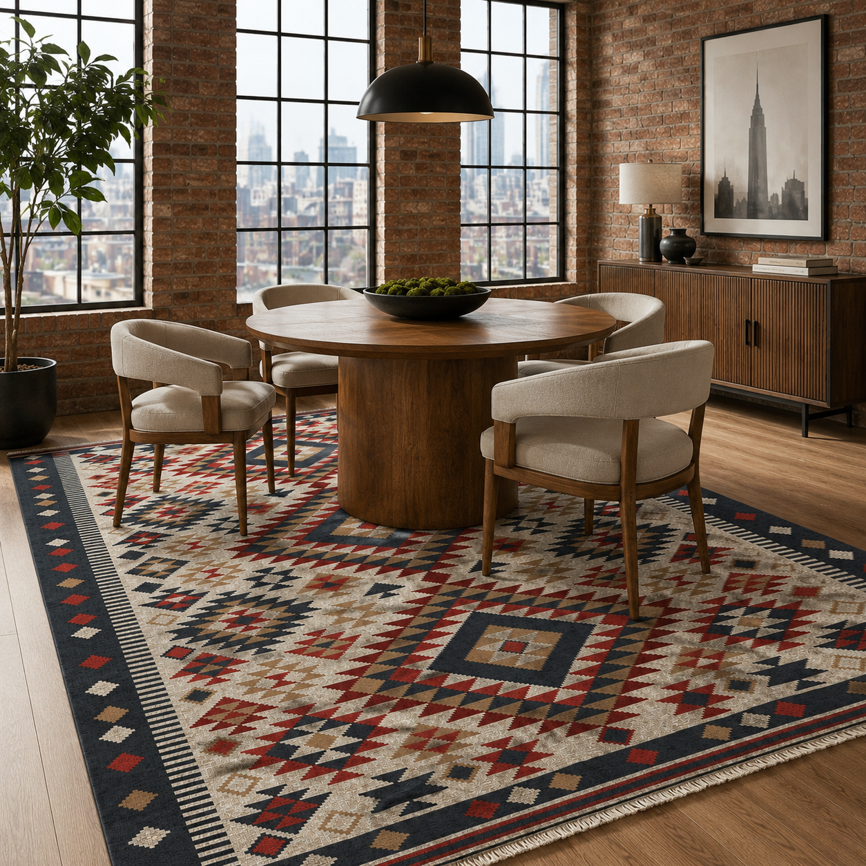 RW7072 washable chenille rug texture and pattern detail