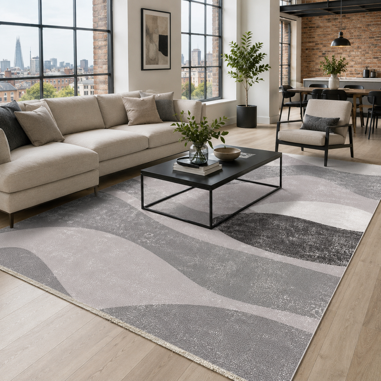 RW7073 washable chenille rug texture and pattern detail