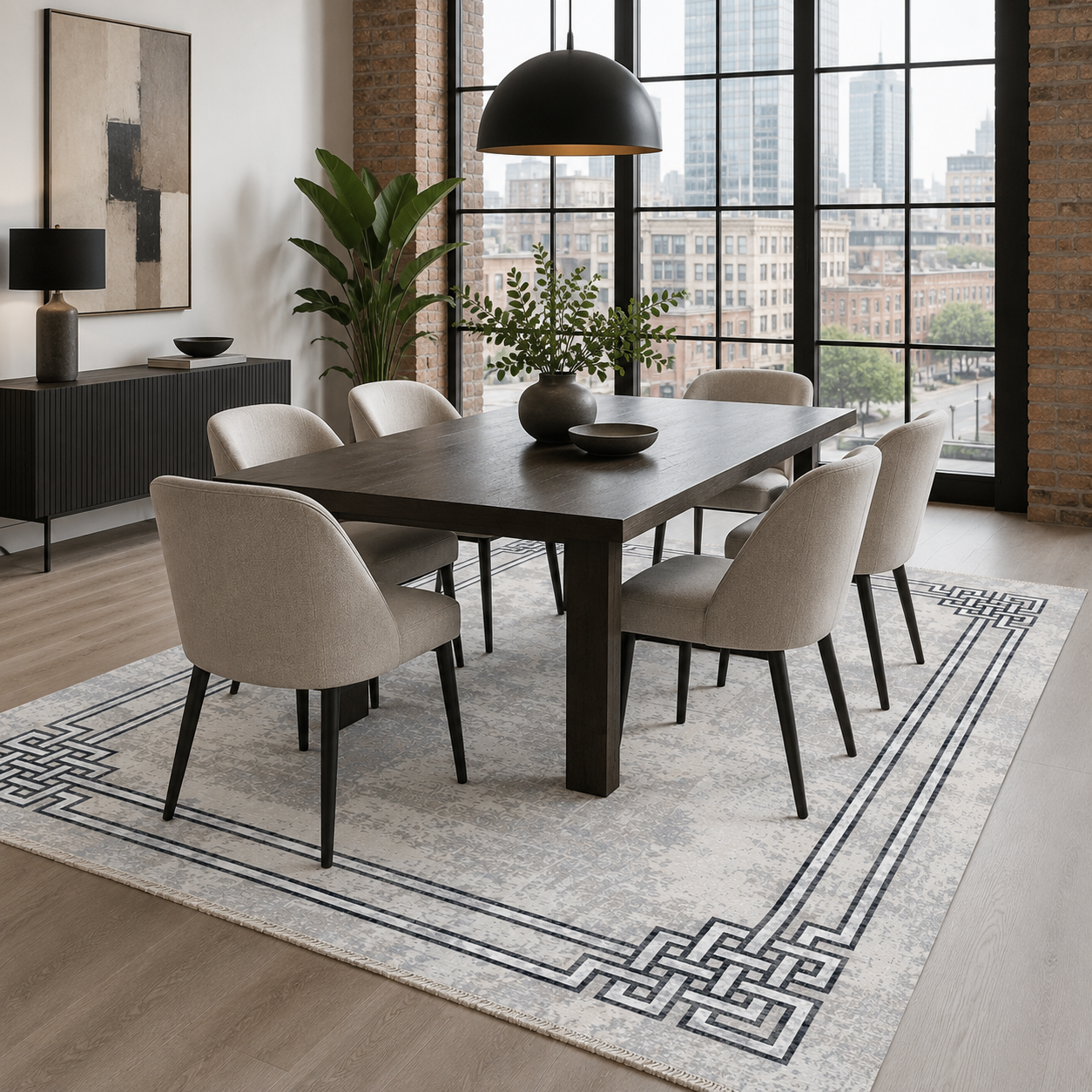 RW7076 washable chenille rug texture and pattern detail