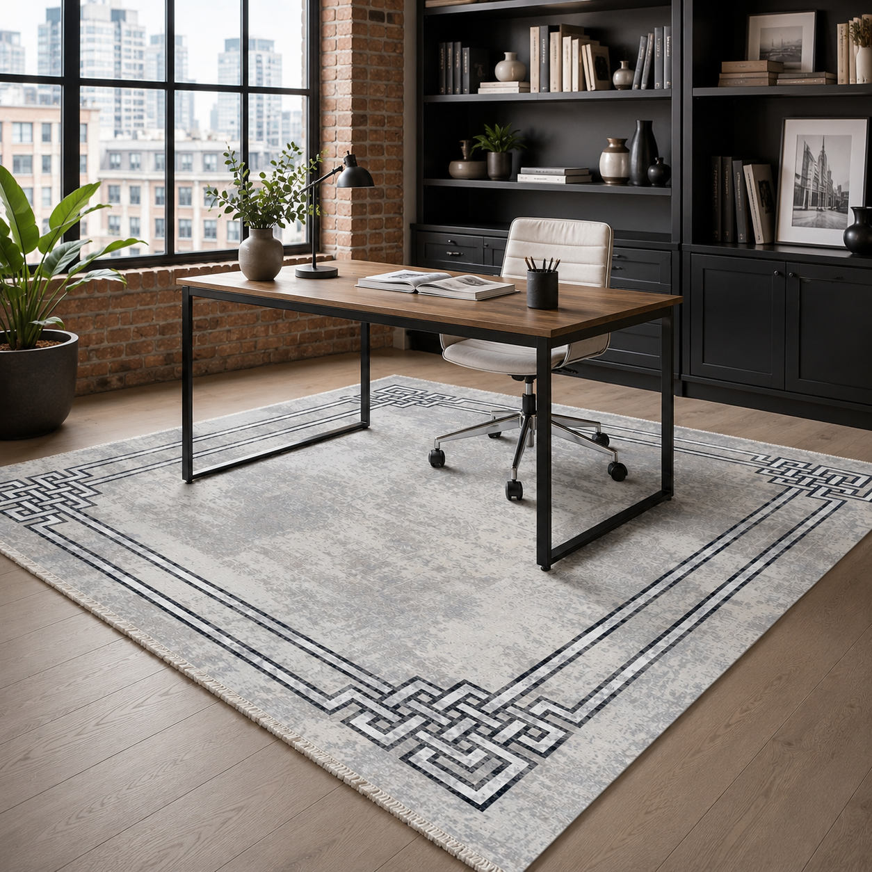 RW7076 washable chenille rug texture and pattern detail