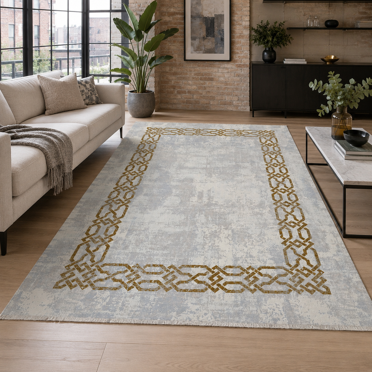 RW7078 washable chenille rug texture and pattern detail