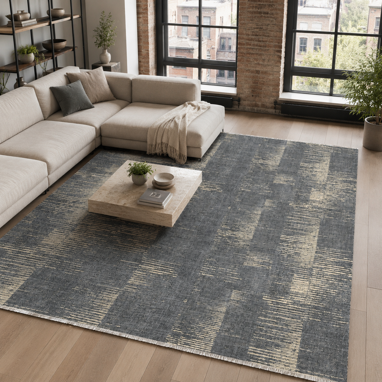 RW7079 washable chenille rug texture and pattern detail