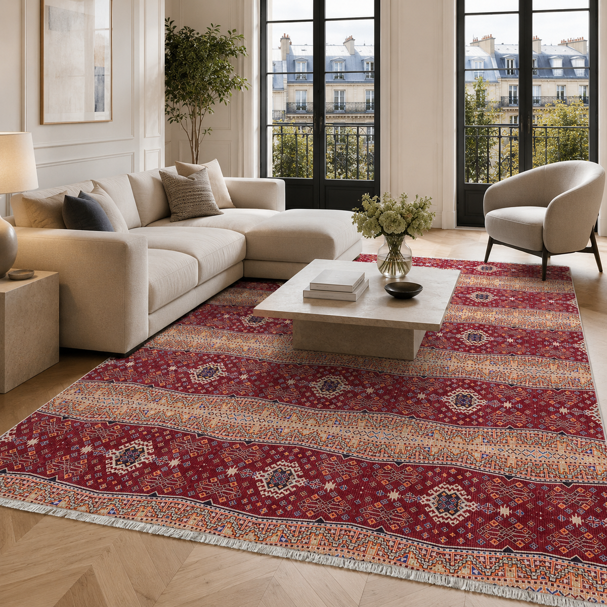 RW7080 washable chenille area rug
