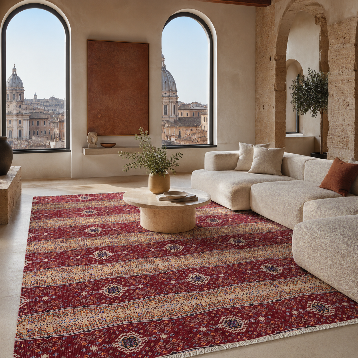 RW7080 washable chenille rug texture and pattern detail