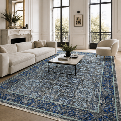 RW7082 washable chenille rug texture and pattern detail